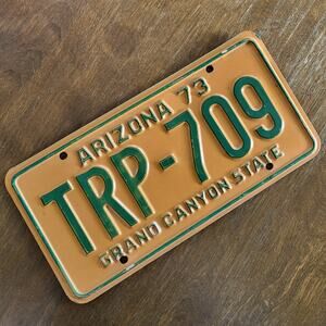 Vintage 1973 Arizona License Plate Automotive Collectible Grand Canyon State